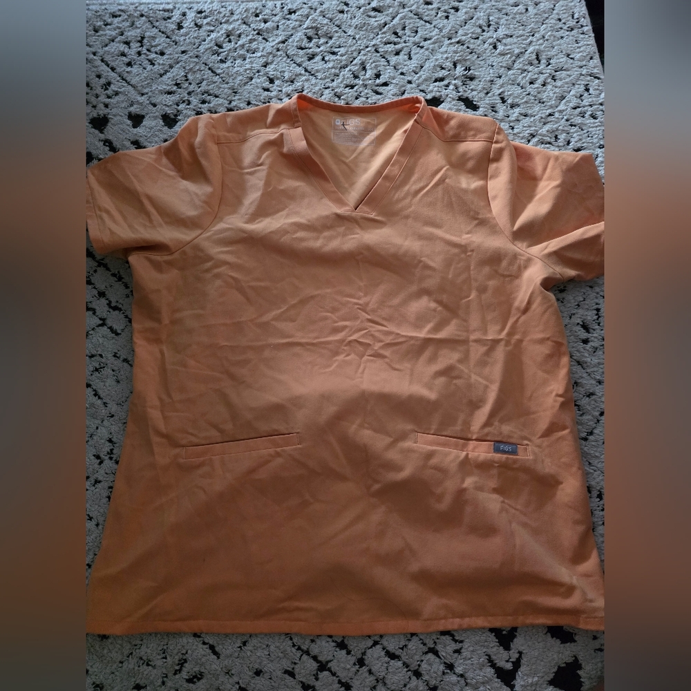 Figs 2xl women's papaya casual 2 pocket scrub top